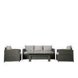 Ghedi Bebanno 3 Seater Dining Set Rising Table Grey — SantoLusso®