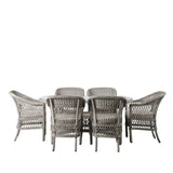 Ghedi Urcio 6 Seater Oval Dining Set Stone — SantoLusso®