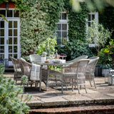 Ghedi Urcio 6 Seater Oval Dining Set Stone — SantoLusso®