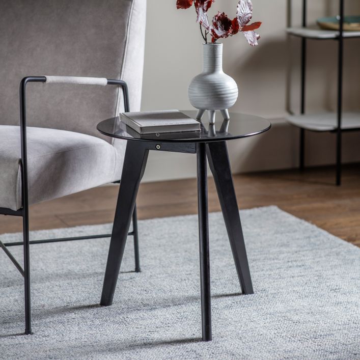 Ghedi Ebarallo Round Side Table Black — SantoLusso®