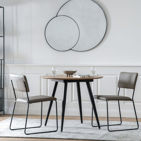 Ghedi Miera Round Dining Table Oak — SantoLusso®
