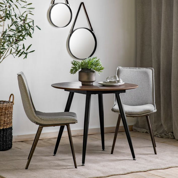 Ghedi Miera Round Dining Table Walnut — SantoLusso®