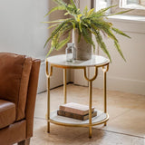 Ghedi Valentina Side Table White Marble — SantoLusso®