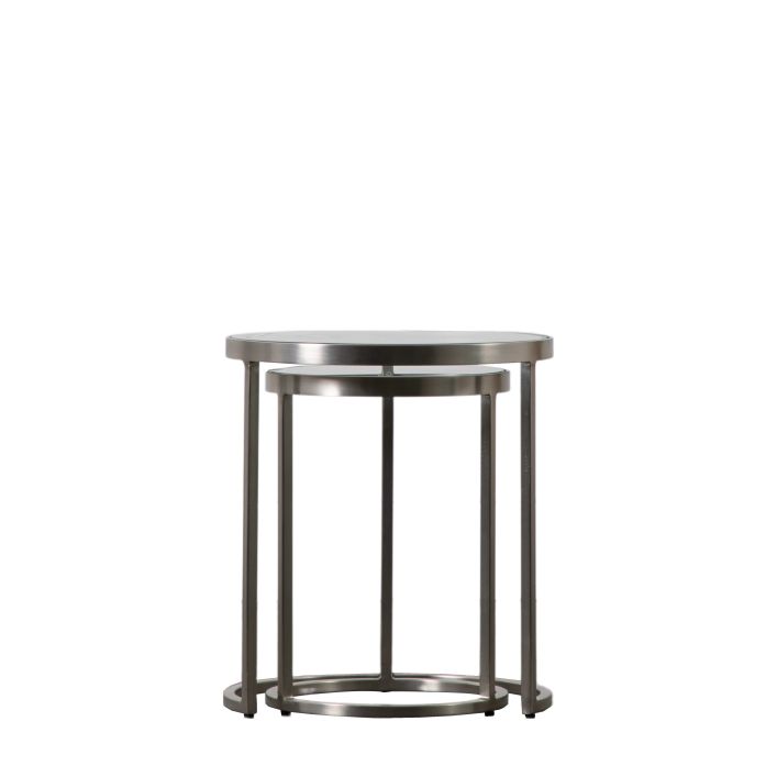 Ghedi Matera Nest of Two Tables Silver — SantoLusso®