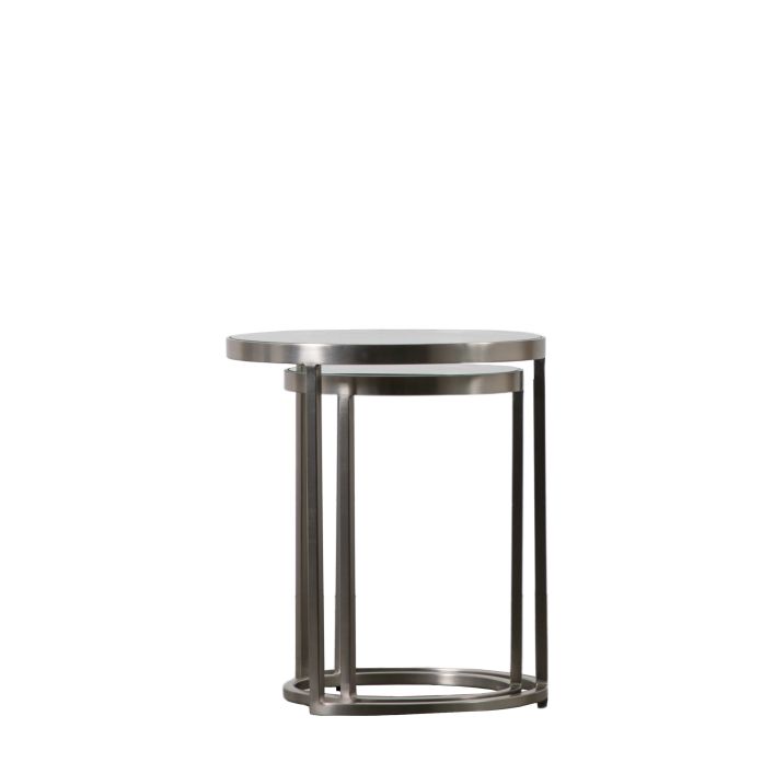 Ghedi Matera Nest of Two Tables Silver — SantoLusso®