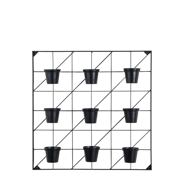 Ghedi Carlos Wall Planters x9 Black Large — SantoLusso®