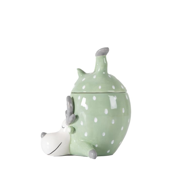 Ghedi Reindeer Pot with Lid Green — SantoLusso®