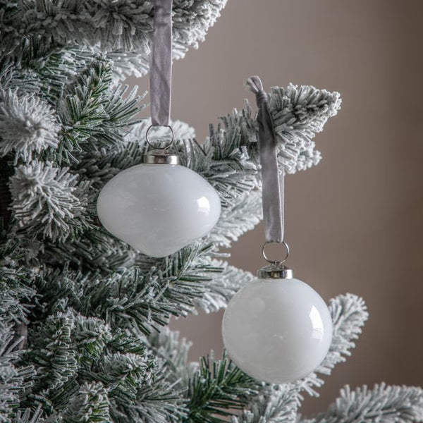 Ghedi Lunar Assorted Bauble White Set of 6 Large — SantoLusso®