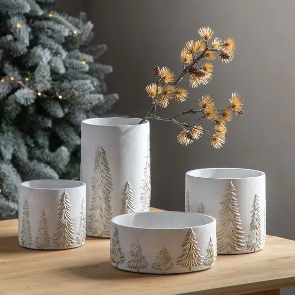 Ghedi Forest Planter White and Gold Medium — SantoLusso®
