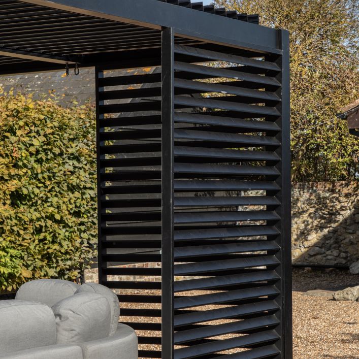 Ghedi Oras Pergola Louvre Screen Large Black — SantoLusso®