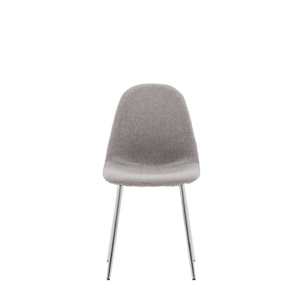 Ghedi Sitera Dining Chair Chrome / Light Grey (2pk) — SantoLusso®