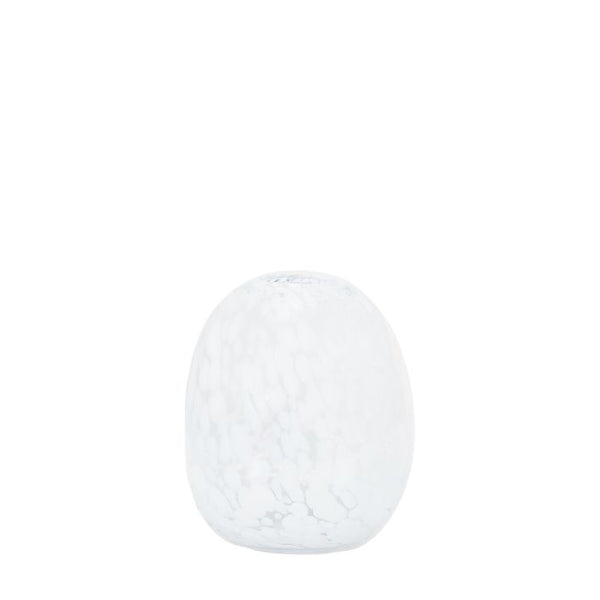 Ghedi Linni Vase Small Clear White Speckle — SantoLusso®