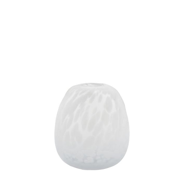 Ghedi Linni Vase Small Frosted White Speck — SantoLusso®