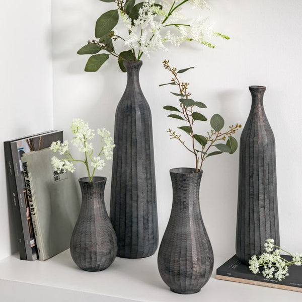 Ghedi Enya Bottle Vase Large Antique Grey — SantoLusso®