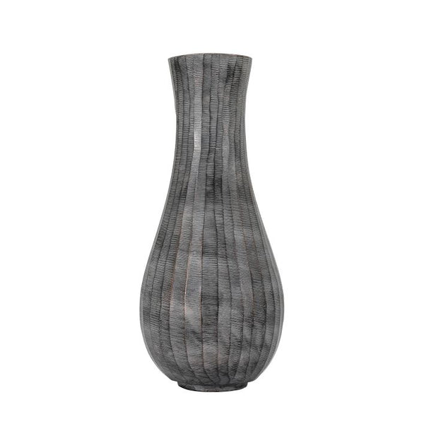 Ghedi Enya Fluted Vase Large Antique Grey — SantoLusso®