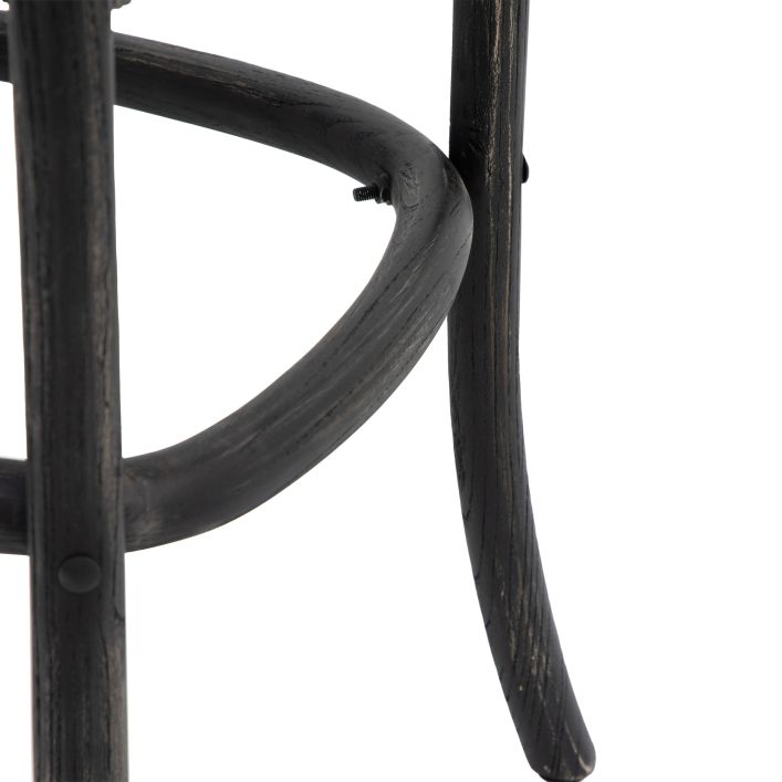 Ghedi Rigard Stool Black with Rattan (2pk) — SantoLusso®
