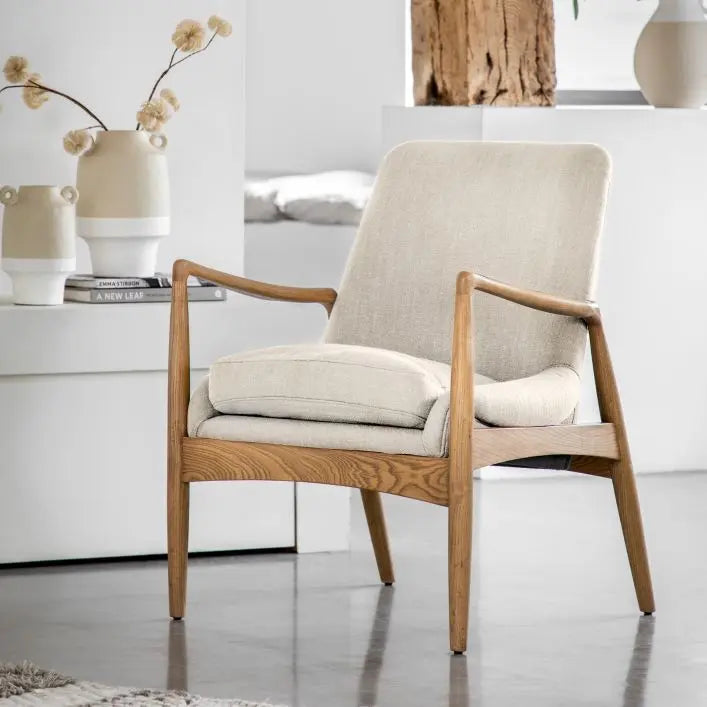 Ghedi Ossandre Armchair Natural Linen — SantoLusso®