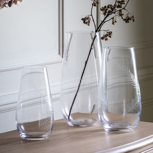Ghedi Feather Vase Small Clear — SantoLusso®