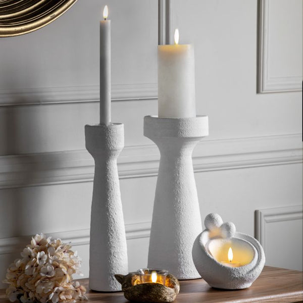 Ghedi Luna Pillar Holder White — SantoLusso®