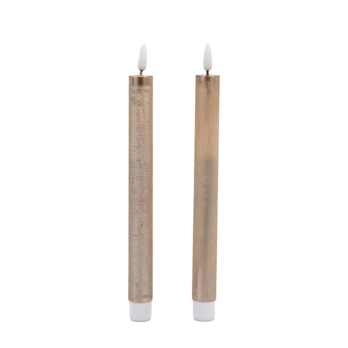 Ghedi LED Dinner Candle Set of 2 Gold — SantoLusso®