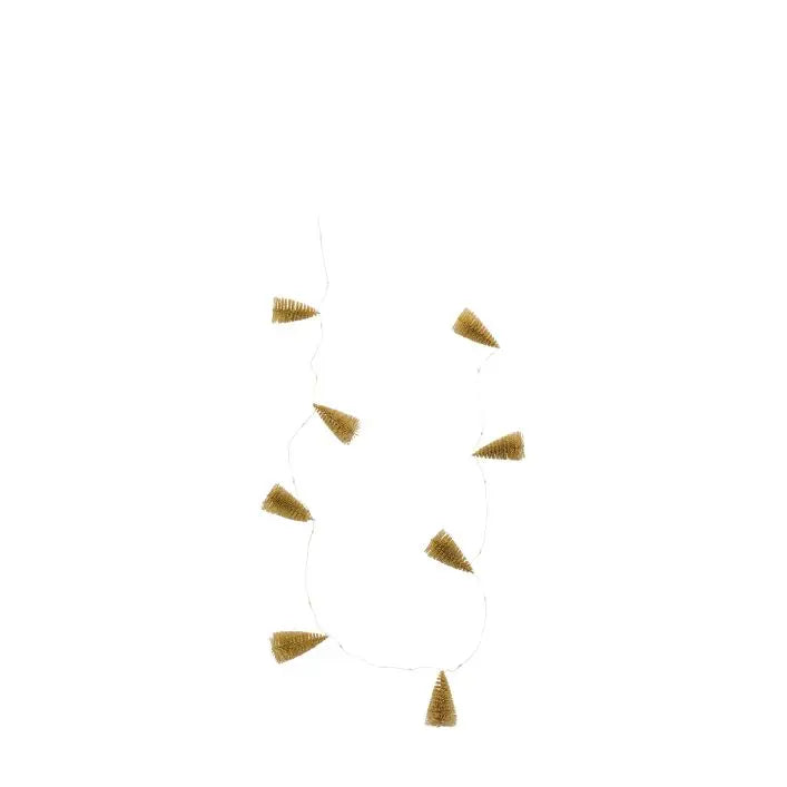 Ghedi Brush Tree Garland 15 LED Lights Gold — SantoLusso®