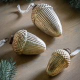 Ghedi Acorn Bauble Antique Gold Set of 6 Large — SantoLusso®