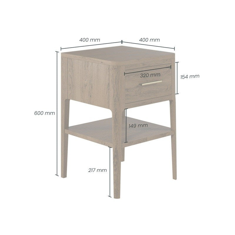 DI Designs Abberley Bedside | Brown | 1 Drawer
