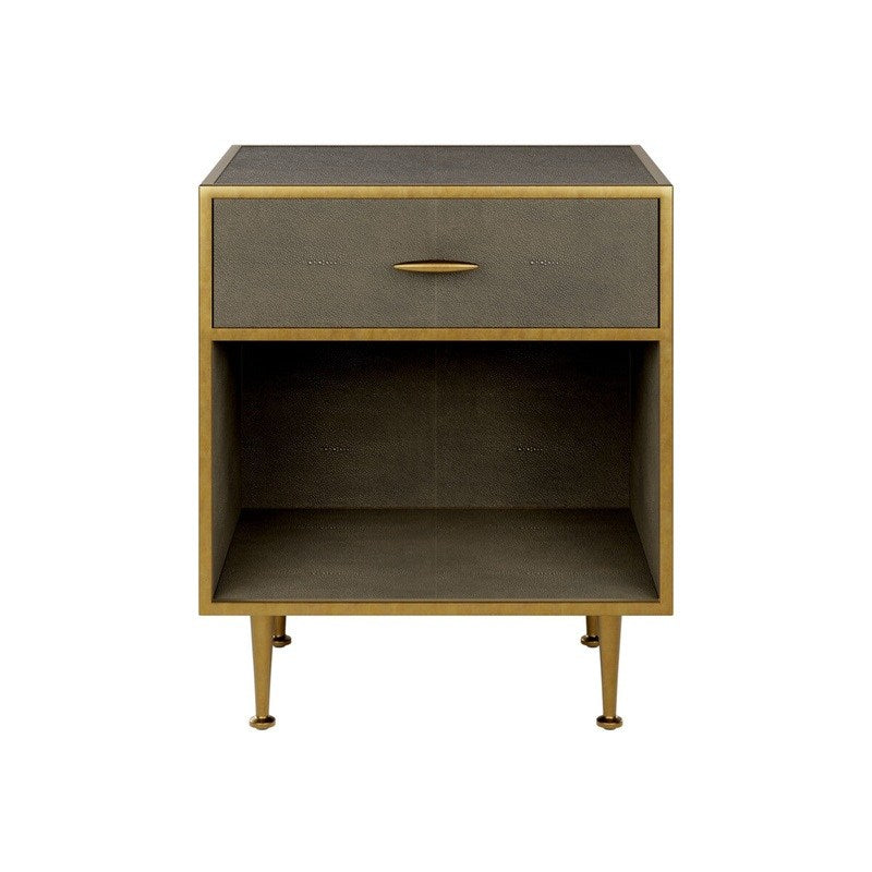 DI Designs Hampton Bedside Table | Grey Shagreen — SantoLusso®