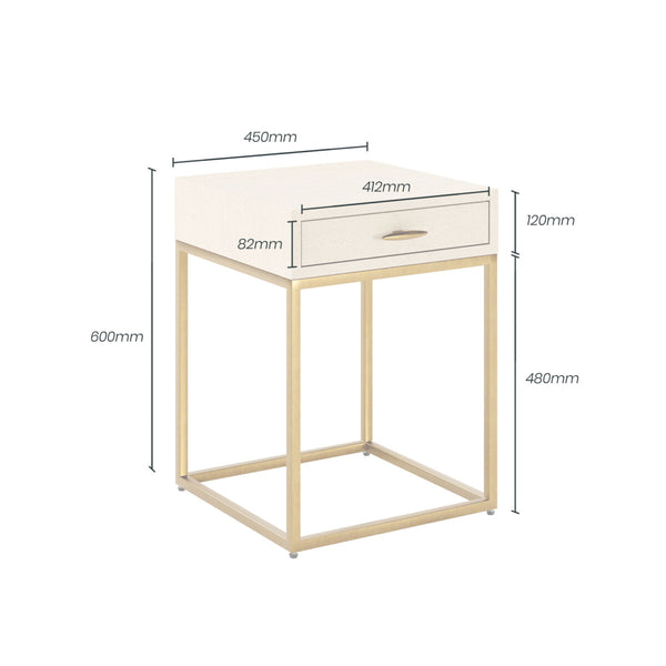 DI Designs Hampton Bedside | Ivory Shagreen