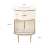 DI Designs Hampton Bedside | Round | Ivory Shagreen