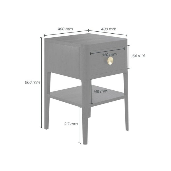 DI Designs Abberley Bedside | Black | 1 Drawer - SantoLusso