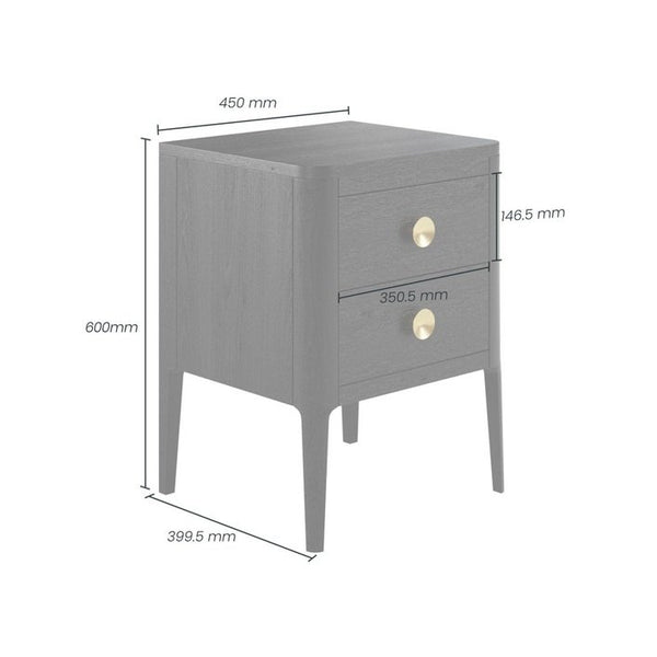 DI Designs Abberley Bedside | Black | 2 Drawers - SantoLusso
