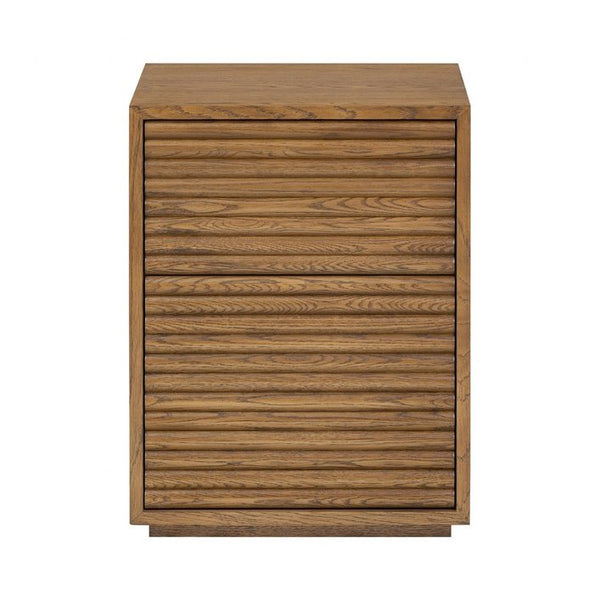 DI Designs Charlton Ribbed Walnut Bedside | 2 Drawer - SantoLusso