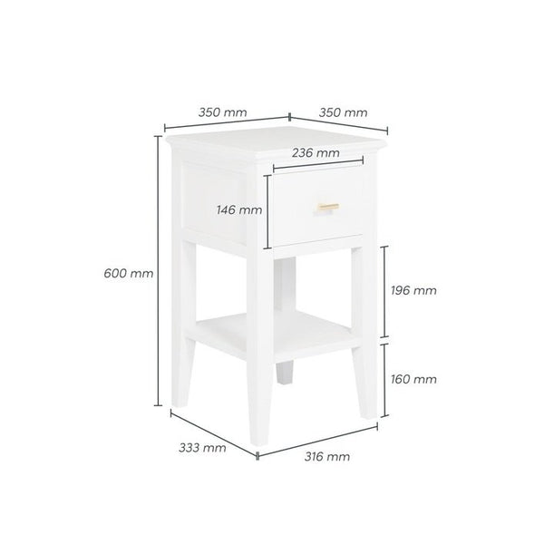 DI Designs Chilworth Bedside | White - SantoLusso