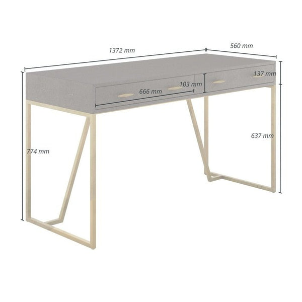 DI Designs Hampton Desk | Brown Shagreen - SantoLusso