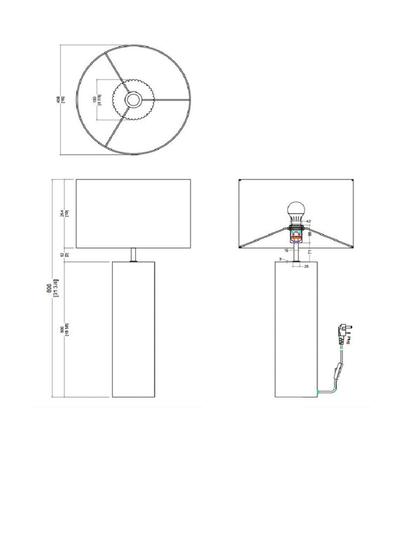 DI Designs Lamp – Large Ribbed Gesso