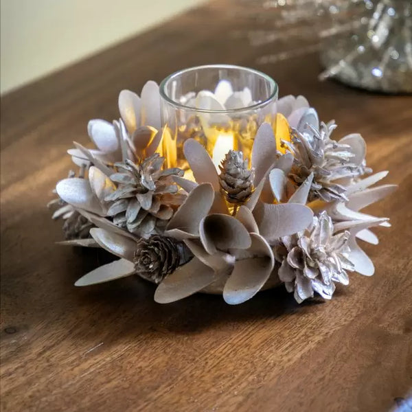 Ghedi Blush Cone & Floral Tealight Holder — SantoLusso®