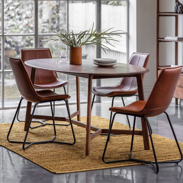 Ghedi Cabrera Oval Dining Table Walnut — SantoLusso®