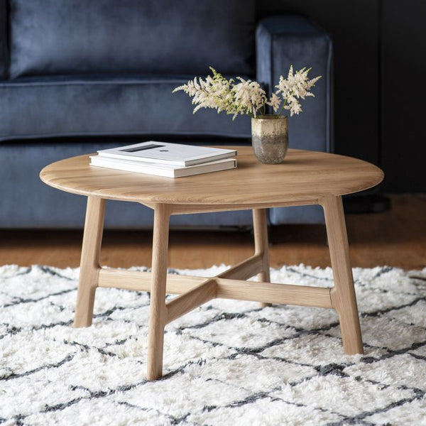 Ghedi Cabrera Round Coffee Table Oak — SantoLusso®