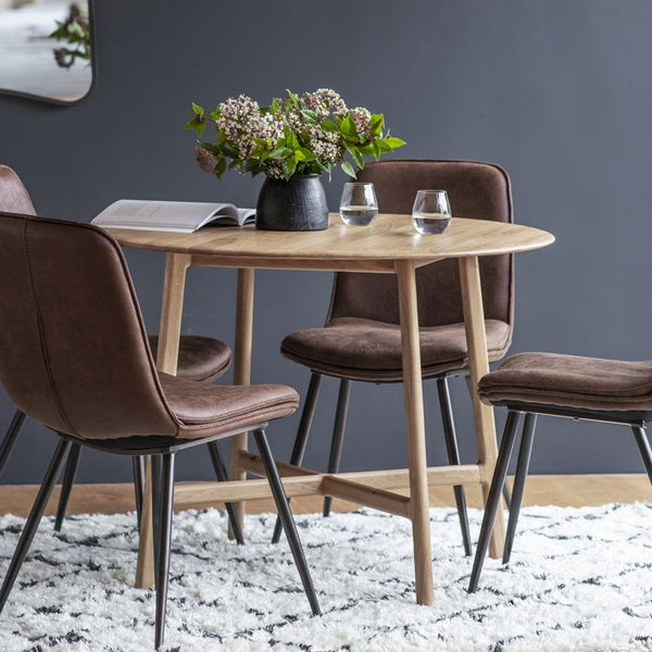 Ghedi Cabrera Round Dining Table Oak — SantoLusso®
