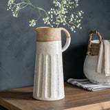 Ghedi Callow Pitcher Vase White Natural — SantoLusso®