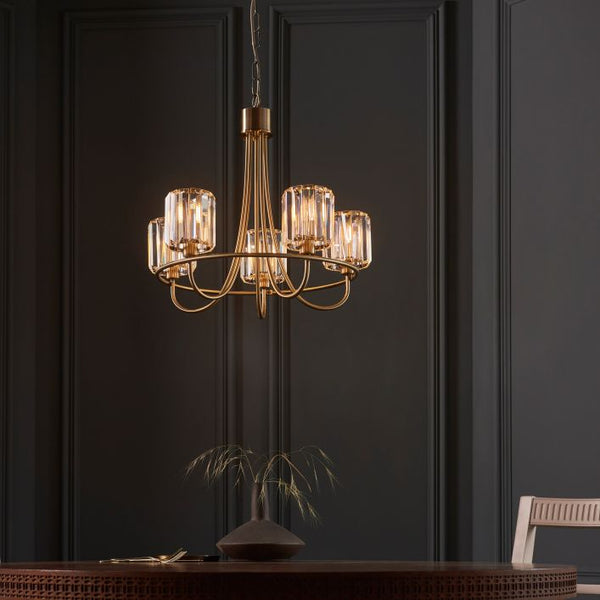 Ghedi Damari 5 Pendant Light Antique Brass — SantoLusso®