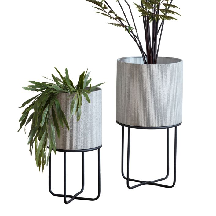 Ghedi Eda Metal Planter Set of 2 White — SantoLusso®