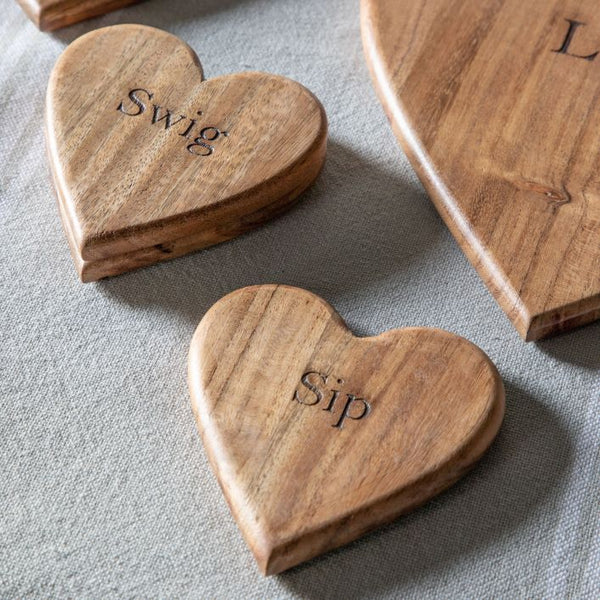 Ghedi Emotive Heart Coasters Natural Set of 4 — SantoLusso®