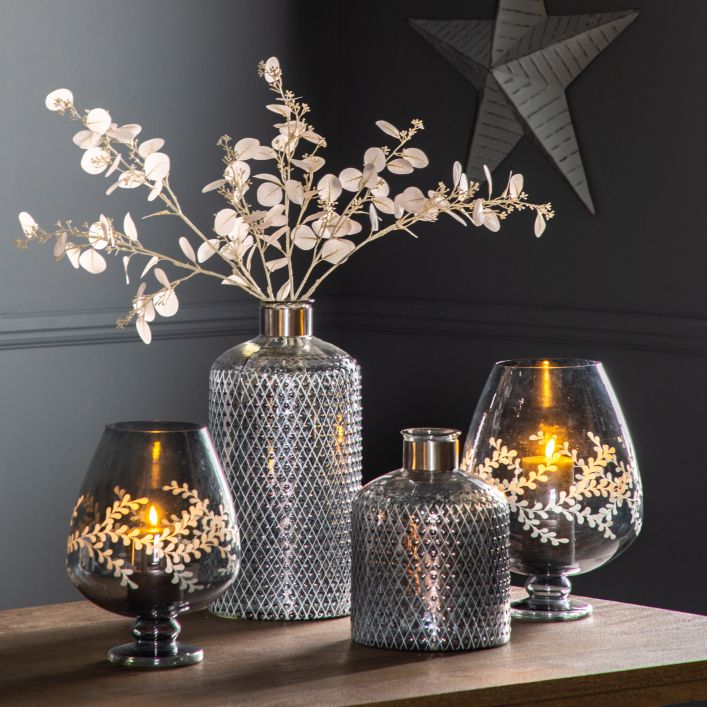 Ghedi Erica Vase Etched Grey Lustre Small — SantoLusso®
