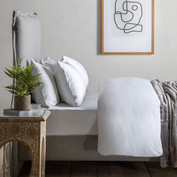 Ghedi Felicity 500tc Duvet Set White/Silver King — SantoLusso®