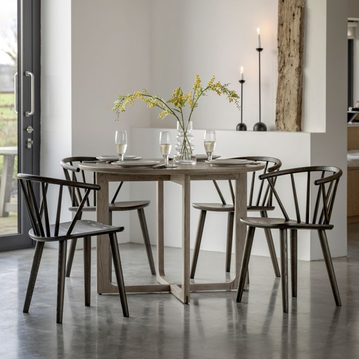 Ghedi Gianno Round Dining Table Smoked — SantoLusso®