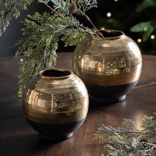 Ghedi Glitz Vase Small Black & Gold — SantoLusso®