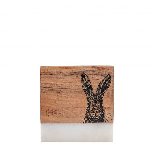 Ghedi Hare Coasters White Marble Set of 4 — SantoLusso®