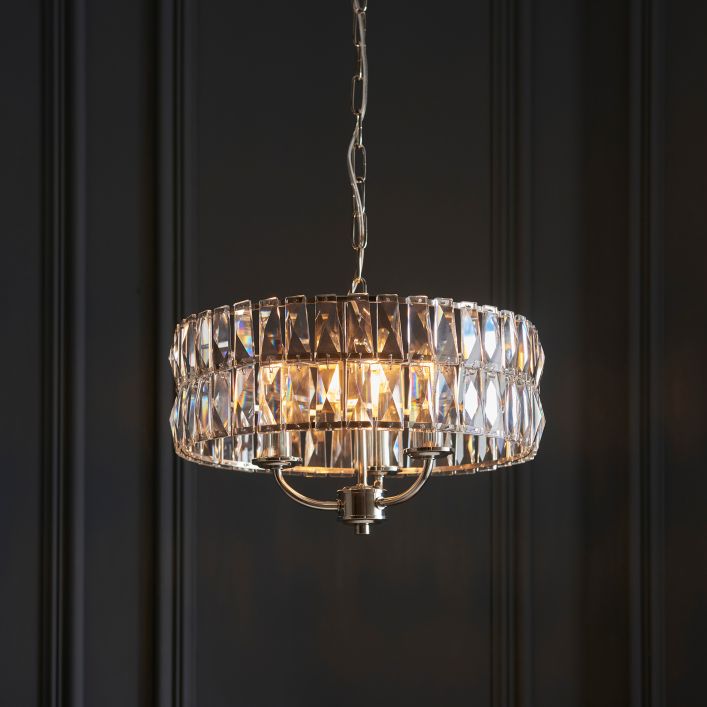 Ghedi Jessa 3 Pendant Light Bright Nickel — SantoLusso®
